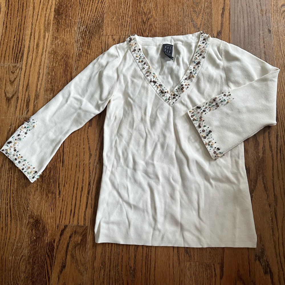 beaded summer knit top